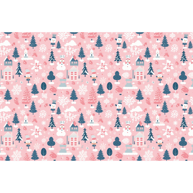 Bless international Christmas Shower Curtain Holiday Bath Mat Pink
